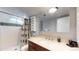 Updated bathroom featuring a shower, vanity, and modern fixtures at 7248 S Broadway, Centennial, CO 80122