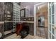 Elegant bathroom with marble and glass block accents at 1944 W 33Rd Ave, Denver, CO 80211