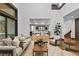 Bright and spacious living room featuring hardwood floors, high ceilings, and ample natural light at 11790 Huckleberry Drive Dr, Franktown, CO 80116