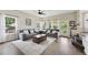 Spacious living room filled with natural light and hardwood floors at 9385 Prairie View Dr, Highlands Ranch, CO 80126