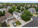 Aerial view of a residential neighborhood showcasing well-maintained homes, lawns, and mature trees at 11313 Haswell Dr, Parker, CO 80134
