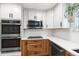 Modern kitchen with stainless steel double oven, cooktop, and two-tone cabinetry at 11313 Haswell Dr, Parker, CO 80134