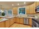 Well-equipped kitchen featuring stainless steel appliances and ample counter space at 5930 S Yank Way, Littleton, CO 80127