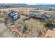 An aerial view of the property with large backyard showcasing neighborhood and landscaping at 767 Ellis St, Golden, CO 80401