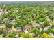 Aerial view of the lush, green neighborhood and home with mature trees at 1160 Johnson St, Lakewood, CO 80215