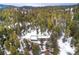 Aerial view of the property, showcasing the house surrounded by dense trees at 9034 Us Highway 285, Morrison, CO 80465