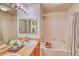 Bathroom with double sinks, soaking tub, and decor at 494 Black Feather Loop # 117, Castle Rock, CO 80104