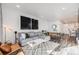 Stylish living room with comfortable seating, modern decor, and open layout to the dining area at 3011 W 53Rd Ave, Denver, CO 80221