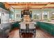 Bright kitchen with an island bar, stainless steel appliances, and green cabinets at 6619 Apache Pl, Larkspur, CO 80118