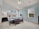 Bright bedroom with vaulted ceiling, large windows, and neutral carpet at 22898 E Ottawa Pl, Aurora, CO 80016