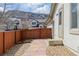 Private gated backyard with desert landscaping on a sunny day at 9640 S Johnson St, Littleton, CO 80127