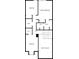 Upstairs floor plan featuring two bedrooms, bathrooms, hall, stairs, and primary bedroom at 2891 W Long Dr # D, Littleton, CO 80120