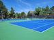 Blue and green tennis courts, providing a great space for recreational activities at 2891 W Long Dr # D, Littleton, CO 80120