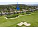 Birds eye view of a home situated along a golf course, highlighting the serene setting at 1001 Deer Clover Way, Castle Pines, CO 80108