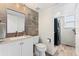 Updated bathroom with nautical decor at 9821 Bucknell Ct, Highlands Ranch, CO 80129