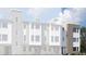 Rendering of a modern three-story townhome with mixed materials facade and large windows at 14225 Currant St, Broomfield, CO 80020