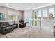 Bright loft area with large windows, comfortable seating, and modern decor at 8565 E 50Th Dr, Denver, CO 80238