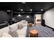 Luxurious home theater featuring a projector screen, leather recliners, and comfortable seating at 2495 Red Hawk Pl, Broomfield, CO 80023