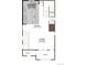 Second floor floorplan displaying the kitchen, dining room, living room, powder room and deck at 1249 Penner Dr, Erie, CO 80026
