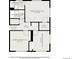 A floor plan illustrating layout of the upper level, highlighting the hardwood floors, closets and bathroom at 55 S Flower St, Lakewood, CO 80226