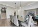 Open-concept dining area features modern pendant lighting and elegant chairs, perfect for entertaining and Gathering meals at 298 Hampstead Ave, Castle Rock, CO 80104