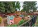 Fenced backyard features a playset and slide, perfect for outdoor fun and relaxation at 1705 Lewis St, Lakewood, CO 80215