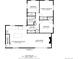 Floor plan showcases the layout of the second floor, including bedrooms, bathroom, and kitchen/dining area at 1705 Lewis St, Lakewood, CO 80215