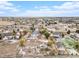 Aerial view of a residential neighborhood, showcasing the landscape at 18715 Wagon Trl, Mead, CO 80542