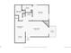 Floor plan featuring a kitchen, Gathering room with fireplace, deck, bathroom, bedroom, dining room, laundry, entry, and closets at 8555 Fairmount Dr # G208, Denver, CO 80247