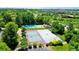 Overhead view of community amenities including a pool, tennis court, and basketball court at 4901 W 103Rd Cir, Westminster, CO 80031