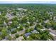 Aerial view of a neighborhood with lush trees, pinpointing a home close to local community buildings at 6283 S Prescott St, Littleton, CO 80120