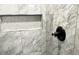 Shower detail, featuring a niche and penny tile at 2683 S Carson Way, Aurora, CO 80014