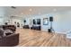 Finished basement with home theater and gym access at 229 High Meadows Loop, Elizabeth, CO 80107