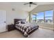 Bright bedroom with large windows and mountain views at 229 High Meadows Loop, Elizabeth, CO 80107