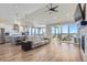 Open concept living area with kitchen and vaulted ceilings at 229 High Meadows Loop, Elizabeth, CO 80107