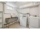 Basement laundry room with utility sink, washer and dryer hookups, and window at 3620 Fairfax St, Denver, CO 80207