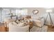 Bright living room featuring hardwood floors, stylish furnishings, and a large window for natural light at 3620 Fairfax St, Denver, CO 80207