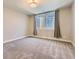 Cozy basement bedroom with neutral walls, carpet, egress window, and ample natural light at 41975 Muirfield Loop, Elizabeth, CO 80107