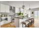 Modern kitchen with island, stainless steel appliances, and white cabinetry at 3205 Quivas St, Denver, CO 80211