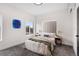 Serene bedroom with stylish decor, soft lighting, and large windows offering views of the cityscape at 3275 Lawrence St, Denver, CO 80205