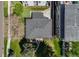 Aerial view highlighting the home's roof, backyard putting green, and neighborhood at 2090 Irving St, Denver, CO 80211