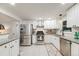 Bright kitchen features white cabinetry, stainless steel appliances, and modern tile flooring at 2090 Irving St, Denver, CO 80211