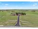 Aerial view of home with a long driveway, detached garage, and sprawling lawns at 3519 Zane Gray Loop, Parker, CO 80138