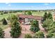 Exterior aerial view featuring a spacious backyard with a playground, patio, and mature trees at 3519 Zane Gray Loop, Parker, CO 80138