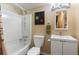 Bathroom featuring a shower over tub and light color paint at 6307 Monterey Pl, Highlands Ranch, CO 80130