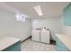 Laundry room with appliances, light walls, and patterned flooring at 1495 S Chase Ct, Lakewood, CO 80232