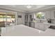 Bright kitchen with stainless steel appliances, white cabinets, and backyard access at 6392 S Lafayette St, Centennial, CO 80121