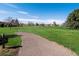 The common area includes a walking path, open green space and mature trees at 9385 E Center Ave # 1B, Denver, CO 80247