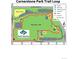 Cornerstone Park Trail Loop map showing park amenities, parking, and trail routes at 5431 S Hickory St, Littleton, CO 80120