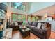 Spacious living room with vaulted ceilings, large windows, fireplace and wood floors at 360 Morning Star Ln, Lafayette, CO 80026